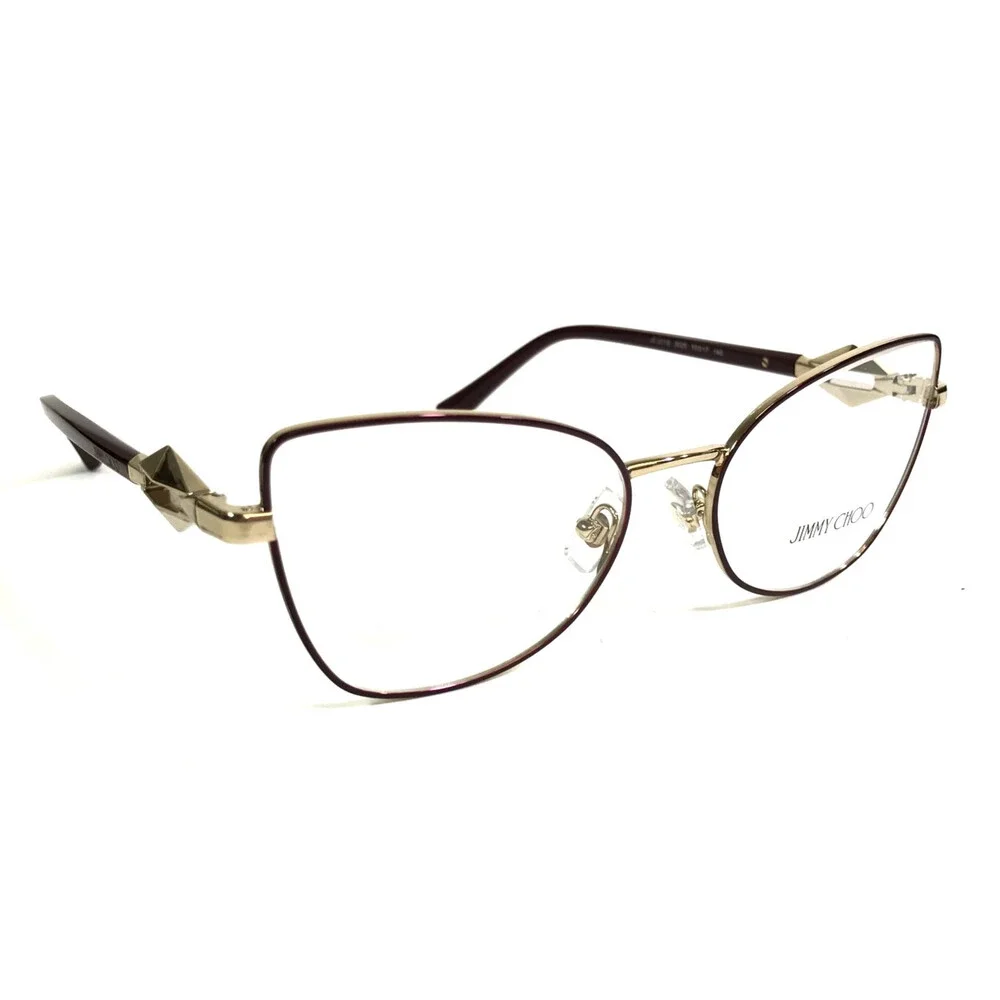 Jimmy Choo Eyeglasses Frames JC2012 3025 Red Gold Cat Eye Wire Rim 53-17-140